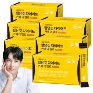 리얼메디온 혈당컷 다이어트 카페 더 옐로 6박스 커피믹스맛 설탕당류ZERO 바나바잎 가르시니아 캄보 지아 추출물 체지방감소 보조제 커피맛 혈당케어 컷타임