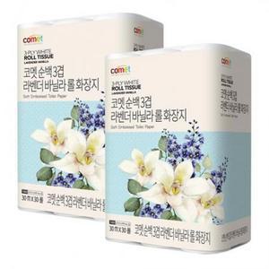 코멧 순백 3겹 라벤더 바닐라 롤화장지 30m, 30개입, 2개 one option