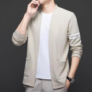 옥뚜브레 남자브이넥가디건 봄가을 솔리드 니트 가디건 캐주얼 얇은 코트 가을 상의 UNO3