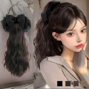 [다잇템] 여자 집게가발 물결 리본장식 탈부착 머리핀