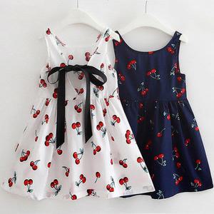 백리본 여아 나시 원피스 유아원피스 체리패턴 여아 여름 면 커버업 유아동 비치웨어 바캉스룩