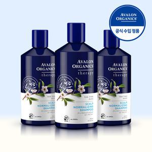 [여름특화] 아발론오가닉스 유기농 티트리 민트 샴푸 414ml 3개 천연 약산성 탈모 비듬 미용실샴푸