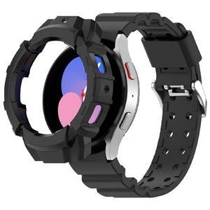 삼성 갤럭시 워치 4/5 케이스 및 밴드, 44mm 실리콘 갭 없음 시계줄, correa 보호 커버, 프로 스트랩