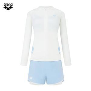 아레나 에센스 A5BL1PS06 OWT (주머니백 증정) 여성비치 집업래쉬가드 브라탑 반바지 3PCS 세트수영복