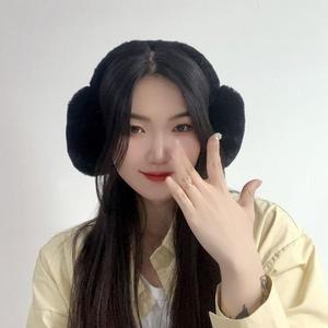 [MEL22PO3_53DU]마카롱 호빵 귀마개 블랙 남녀공용