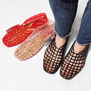 넷걸 젤리슈즈 착감기는 말랑한 플랫슈즈 여성 그물망 여름단화 아쿠아샌들