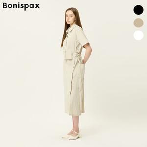 [보니스팍스] 뒷밴딩 벨트 포켓 롱 원피스 (XP2OP034M0)