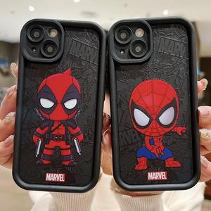 마블 스파이더 맨 소프트 실리콘 전화 케이스 iPhone 16 15 Pro Max 14 PLUS 13 ProMax 12 11 XR XS MAX 7 8 Plus SE 뒷면 커버