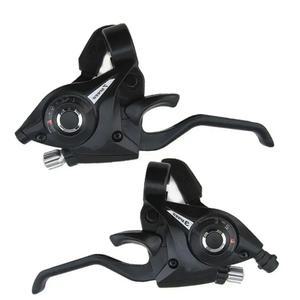 자전거 용 변속 케이블 포함 자전거 변속기 MTB 자전거 시프터 레버 브레이크 사이클링 디스크 핸들 3X7 2 단 스위치
