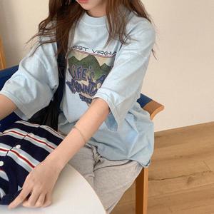 하레카 코튼 프린팅 박스티