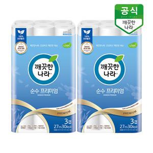 깨끗한나라 순수 프리미엄 롤화장지 27m 30롤 x 1팩
