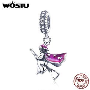WOSTU 925 스털링 실버 매직 마녀 댕글 참 맞춤 DIY 팔찌 목걸이 S925 쥬얼리 선물 CQC914