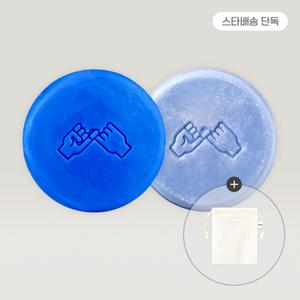 [스타배송] 동구밭 쿨링 헤어케어 세트(샴푸바 쿨링용+린스바+삼베비누망 증정)