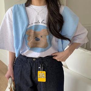 초코베어 오버핏 반팔 티셔츠 (2color)