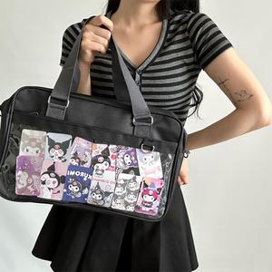디아브 데일리 심플 이타백 덕질 가방 투명 포켓 숄더백