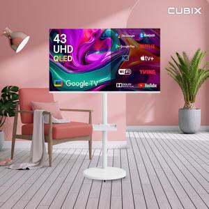 무빙큐빅스 화이트에디션 43인치 QLED 4K UHD 삼탠바이미 퍼스트 셋트 이동식 스마트TV 삼텐바이미