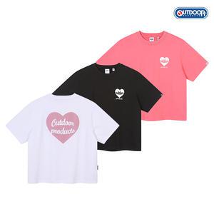 [아웃도어프로덕츠] W HEART LOGO HALF SLEEVES (3COLORS)