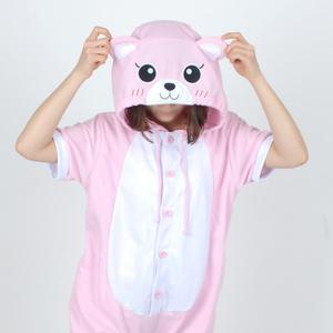 반팔 동물잠옷 곰 (핑크)