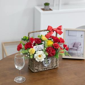 진주비누 카네이션 바구니Aset 24cm (2컬러) 조화 어버이날 스승의날 선물 감