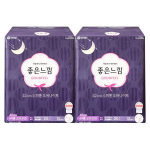 좋은느낌 에어핏 수퍼롱 오버나이트 20P x 2팩