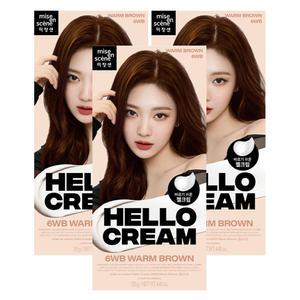 미쟝센 헬로크림 염색약 6WB 웜브라운 3개