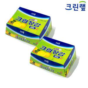 크린장갑 400매X2개 일회용 비닐 위생장갑/크린랩