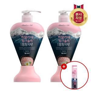 [엘지생활건강]히말라야핑크솔트 펌핑 플로럴 치약 285g x 2개+ 핑크솔트 담은칫솔 1입