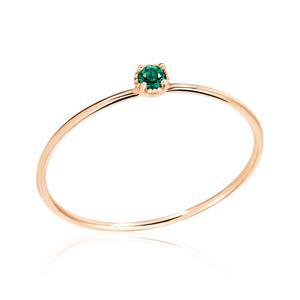 14K 로즈컷 큐빅 탄생석 2mm 5월 나노그린 반지 NPR29782