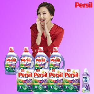 딥클린 컬러젤 라벤더 플러스 세탁세제 본품 2.7L x 4 + 리필 1.8L x 4 + 버넬 섬