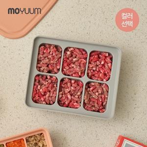프리미엄 실리콘 토핑 이유식 큐브 보관용기 6구  3color)