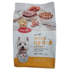 바우와우 더블 치즈롤 쇠고기 & 연어 1kg (200g x 5팩)