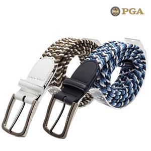 PGA 남성 이태리 천연 가죽 배색 탄력밴드 캐주얼 벨트 PGA/212