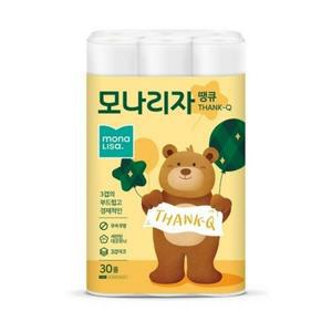 [기타]모나리자 땡큐 데코 3겹 화장지 30mX30롤 모나리자
