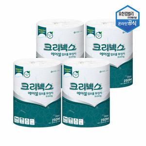 크리넥스 천연펄프 에어셀 점보롤 화장지 프리미엄 250m 3롤 x 4팩 4537761 피톤치드향