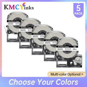 KMCYinks 5개 세트 라벨 테이프 SS12KW 호환 엡손 Lw400 LK-4WBN 카트리지 작동 LW-300 400 500 600P 700