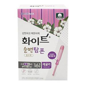 [만족도1등] 화이트 생리대 순면 탐폰 레귤러 16개 스틱형 생리대