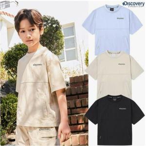 [디스커버리키즈](타임스퀘어점패션관)[정상가 49,000원] 키즈 프레시벤트 경량 우븐 포켓 반팔티셔츠 D...