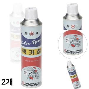 동서 락카스프레이 (백색) 뿌리는 페인트 칠 도색 도장 흰색 화이트 (420ml 2개)