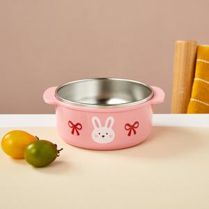 [모던하우스] 모던하우스 이중스텐 깊은대접 논슬립 14.8CM 리본래빗 KI0325004
