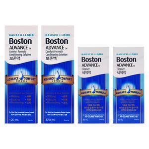 보스톤 세척액 클리너 30ml 2개 + 보스톤 보존액 120ml 2개 심플러스 단백질제거제 드림 하드렌즈