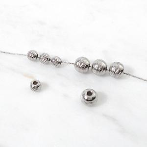 비즈아이 [8-034-20]써지컬스틸 펜던트 솔방울볼 4/6mm 무도금 ,1개