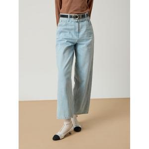 [롯데백화점]DEWL 벨티드 테이퍼드 데님 팬츠 D243PSA407