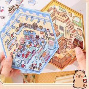 3D 스티커놀이 입체스티커 카피바라 집꾸미기 방꾸미기 다꾸 DIY