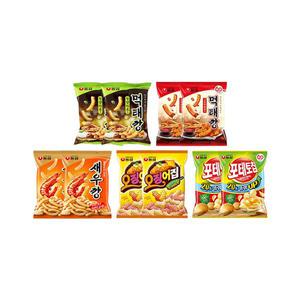 먹태깡세트 5 (먹태깡 고추마요, 2개, 먹태깡, 2개, 새우깡, 2개, 포테토칩, 2개, 오징어집, 2개)