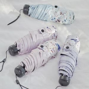 카비에 블루 꽃무늬 암막양산 UV 자외선차단 우양산 초경량 양우산 여름