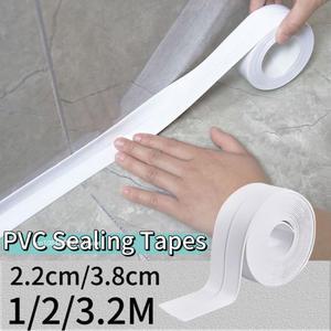 욕실문보호대 2M 자기 접착 씰링 테이프 PVC 오일 방지 주방 싱크 가장자리 코킹 방수 욕실 화장실 코너 스티커