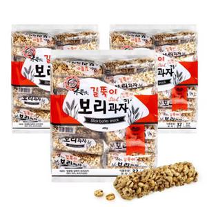 엉클팝 길쭉이 보리과자 400g 3개