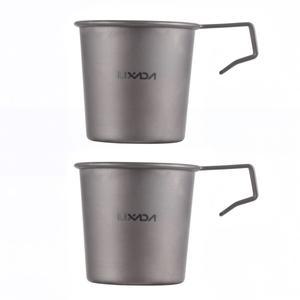 Lixada 티타늄 시에라 컵 경량 캠핑 하이킹 커피 머그잔 야외 바베큐 식기 220ml 1 2