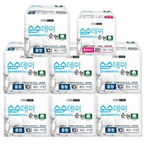 순수데이 순면 중형 10매x7팩+롱라이너 20매x1팩
