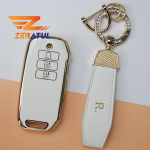 차키케이스 7 버튼 TPU 골드 에지 키 셸 체인 링 기아 쏘렌토 MQ4 EV6 K8 v6 자동차 원격 케이스 커버